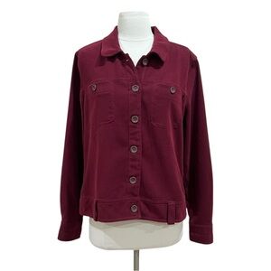 Christopher & Banks Maroon Corduroy Shirt Jacket Shacket Size Large